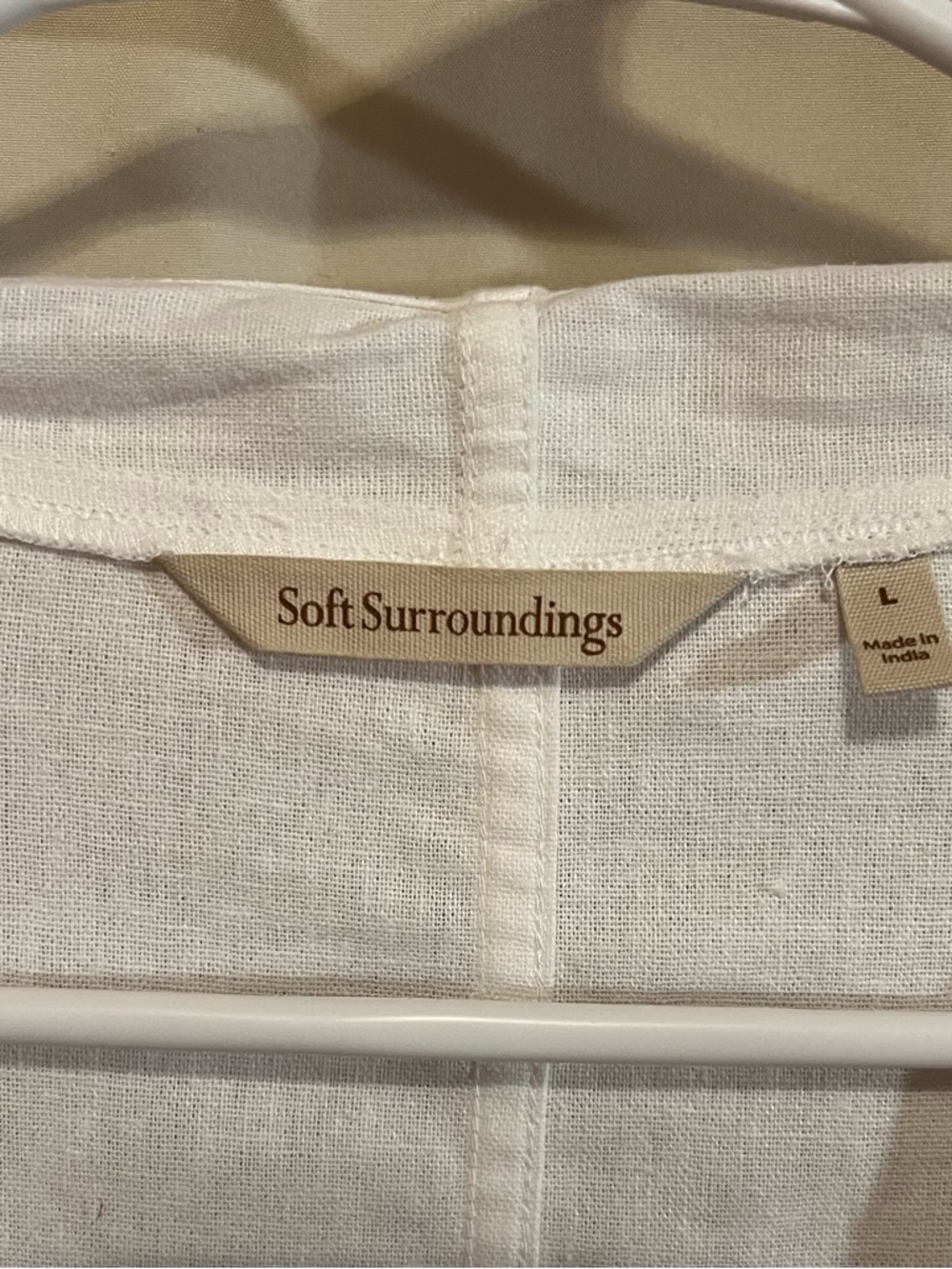 Soft Surroundings Ivory Linen Open Jacket - Picture 4 of 10